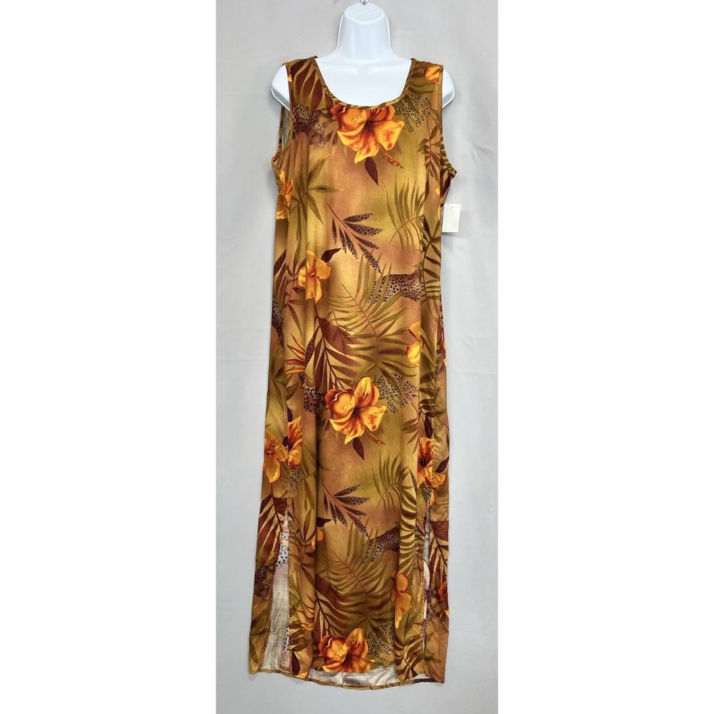 Units Floral Tropical Slit Sides Women's‎ Sz Large Rayón NWT